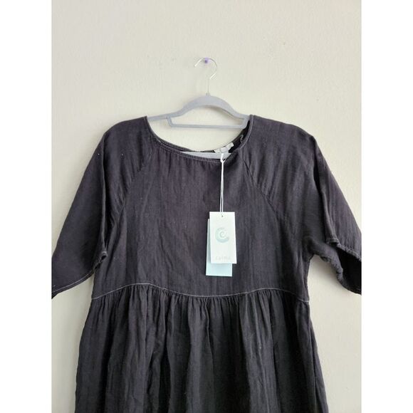 Johnny Was Calme Black Cotton‎ Gauze Raglan Tiered Dress | Size XS - Picture 2 of 6